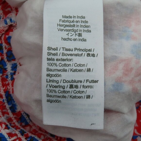 J Crew Women Small Red White Blue Floral Flower Stretch Skirt Lined USA American - Picture 7 of 10